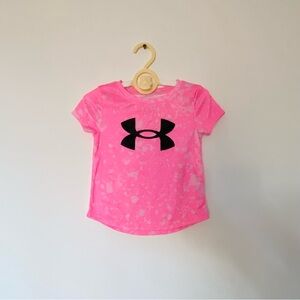 Under Armour Kids Neon Pink Short Sleeve Tee and Matching Shorts